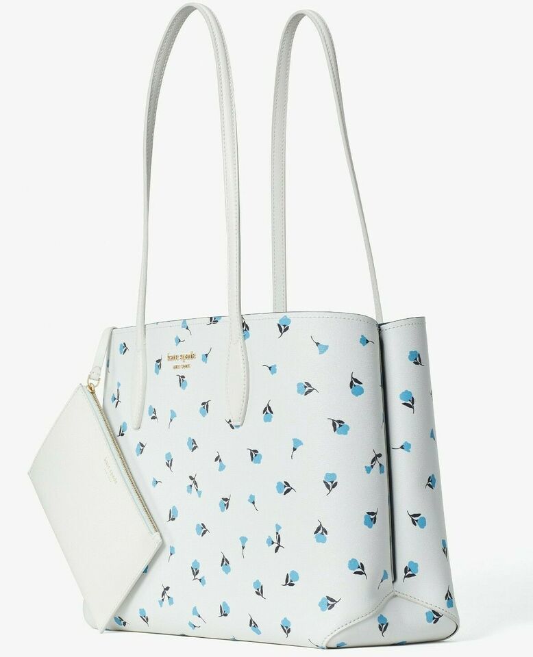 Primary image for Kate Spade All Day Dainty Bloom Large Tote Floral White Pouch PXR00389 NWT $228