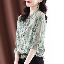 Shirt Women 2022 Fashion New Spring And Summer Temperament Casual Three-quarter  - £65.32 GBP