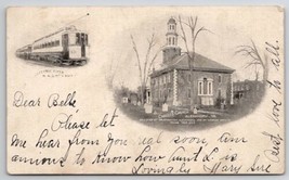 Alexandria VA Vignettes Of Christs Church &amp; Electric Flyer Train Postcard B48  - £7.82 GBP
