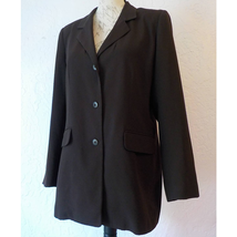 Vintage Pierre Cardin Options Classic Solid Brown Blazer Mid Length Wome... - £15.56 GBP