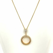 Vtg Sterling Vermeil Milor Italy Meda Infinity CZ Ring Pendant Necklace 19 1/2 - £42.83 GBP