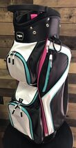 DEMO Majek Ladies Black White Teal Pink Golf Bag 9 inch 14-way (1-H) 501... - $166.57