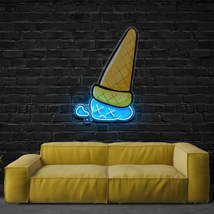 Sadcream Cone Neon Acrylic Artwork, Neon Sign Custom, Home Decor Gift Ne... - £31.69 GBP+