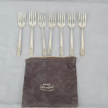 Vintage  1881 Rogers Oneida 7 Salad Dessert Forks Proposal Silverplate Flatware - £16.08 GBP