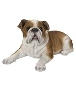 Lying Bulldog Ultra Realistic Garden Statue Multi Color Polyresin - $143.54