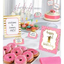 1st Birthday Buffet Decorating Kit Party Decorations Pink Gold 12 Piece ... - $8.33 CAD