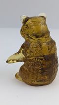 Vintage Mosser Glass Bear Paperweight Figurine Signed Honey Color image 4