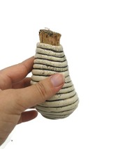 Irregular Ceramic Bottle With Cork Stopper Handmade Tiny Pottery Vase Miniature - £46.82 GBP