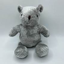 12&quot; Petit Monde All Ages Teddy Bear Baby Grey Ribbed Plush Stuffed Animal Toy  - £7.23 GBP