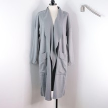 New Unbranded Women&#39;s XL Gray Long Open Front Draped Duster Cardigan w/ ... - £19.12 GBP