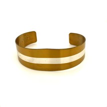 Vtg Sign Lilian Vernon Inlay 1978 Sterling Silver and Copper Cuff Bracelet 6 3/4 - £43.14 GBP