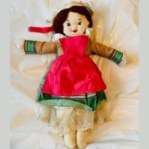 Vintage Handmade Cloth Doll in Traditional Dress 14&quot; - £11.08 GBP