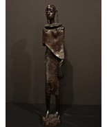 Tanganyika (Tanzania) African Wooden Carved Woman Approx. 19 1/4&quot; Tall - $27.90