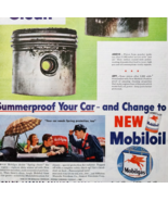 1947 Mobil Motor Oil And Gas Advertisement Gasoline Mobiloil Automobilia... - €34,73 EUR