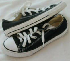 Converse all Star Youth Boys Shoes Size 2 M Black Fabric Low Top  - $24.75