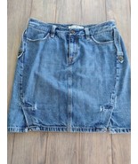 Tommy Hilfiger Denim Mini Skirt Size 4 Y2K High Rise Slits Distressed Vi... - £12.54 GBP