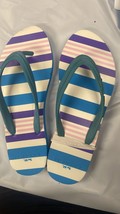 Coach Clementine Rubber Multi Stripe Flip Flops Women&#39;s Size 8 Azure Blu... - $29.40