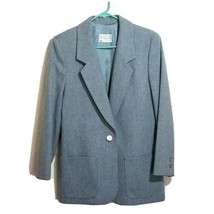 Pendleton Women&#39;s Blazer Sz 8 Gray Single Button Wool Padded Shoulders USA - £23.42 GBP