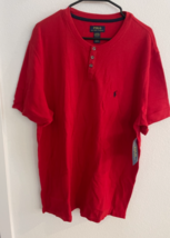 Polo Ralph Lauren Waffle Knit Shirt M Red Men Sleep Lounge Comfort Cotto... - $24.99