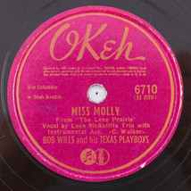 Bob Wills - Miss Molly / Home In San Antone - 1943 10&quot; 78 rpm Record Okeh 6710 - $10.69