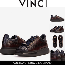 The Adler Navy Blue & Burgundy Snake Leather Men Sneaker Limited Edition image 6
