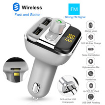Wireless Car Kit Mp3 Player Fm Transmitter Micro Sd Dual Usb Charger Hands-Free - £16.05 GBP