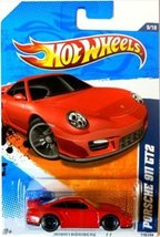 Power Racers Hot Wheels Porsche 911 GT2 119 RED Nightburnerz 2011 - £7.61 GBP