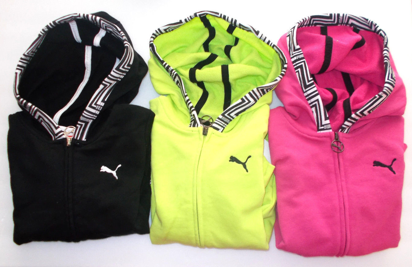 Puma Girls Full Zipper Hoodies 3 Colors to Choose From Sizes 4, 5, 6 and 6X NWT - $16.09