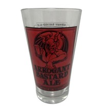 Arrogant Bastard Ale Pint Beer Glass  You Are Not Worthy Red Black Graphic 16 oz - £12.78 GBP