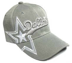 Dallas City Gray Embroidered Hat Cap Double Cowboy Star Adult Men&#39;s Adjustable - £7.58 GBP