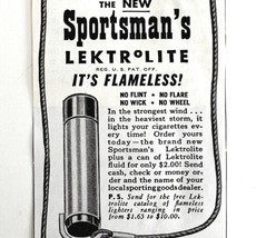 Lektrolite Flameless Cigarette Lighter 1948 Advertisement Outdoors Vtg DWEE17 - £11.75 GBP