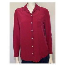 Steven Alan Magenta LS Button Down Shirt Top Blouse 100% Silk Sz Small S... - $27.12