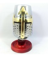 Halloween Mini Helmet Antique Crusader Knight Medieval Templar - $695.43 MXN