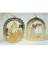 Lot of 2 Salvation Army 24K Gold Finish Brass Christmas Ornaments 2003 a... - £10.05 GBP