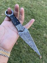 Double-Edged Damascus Steel Dagger Throwing Neck Knife Hunting boot Ring... - $30.09