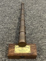 Marine Telescope Nautical Antique Solid Brass Pirate Spyglass 20&quot; Wooden Box - £38.83 GBP