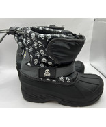 Athletech Youth Black Skull Rubber Snow Boots Size 1M - £7.74 GBP