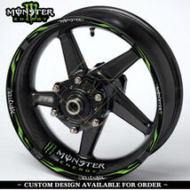 Monster Energy Motorcycle Wheel Decals – Black Rim Stickers - $29.99