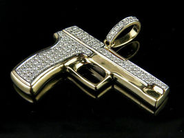 3.00Ct Brilliant Round Cut Diamond Hand Gun Charm Pendant 14k Yellow Gold Finish - £75.61 GBP