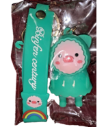 Cartoon Raincoat Pig Key Chain Cute Anime Pendant Key Rings Couple Car K... - $9.78