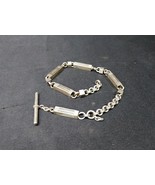 Antique Victorian Edwardian Watch Fob Chain 12&quot; Silver 1800s 19th Century  - €42,87 EUR