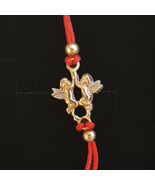 Bracelet chaîne rouge kabbale 14k or massif anges bonne chance protectio... - £145.00 GBP