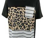  Unbranded Women Color Block Leopard Stripe Top Size Small Multi - $13.85