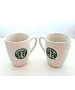 Starbucks Mugs 2007 White Green Mug Lot of 2 No chips or cracks - $17.98