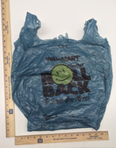 Vintage Walmart Blue Plastic Bag Roll Back Smiley Face 2001 RARE - £5.30 GBP