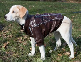 Wuff-Rider Fashion Suede Stitched Fashion Designer Pet Dog Coat Jacket C... - £22.37 GBP