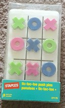 Staples Tic-Tac-Toe Push P Ins - Brand New In Package - Super Cute Pins - Useful - £5.54 GBP