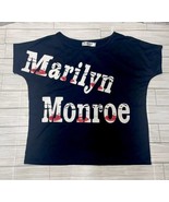 Marilyn Monroe Medium Short Sleeve Top Black White Graphic Print Letter ... - $7.83