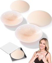 Pasties Nipple Covers No Show Cakes Body Backless Silicone Reusable (2Pair,Nude) - £11.64 GBP