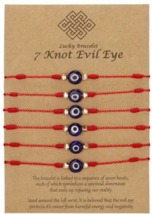 6 Pcs 7 Knot Evil Eye String Bracelet Braided Rope Lucky Protection Bracelet - £12.78 GBP
